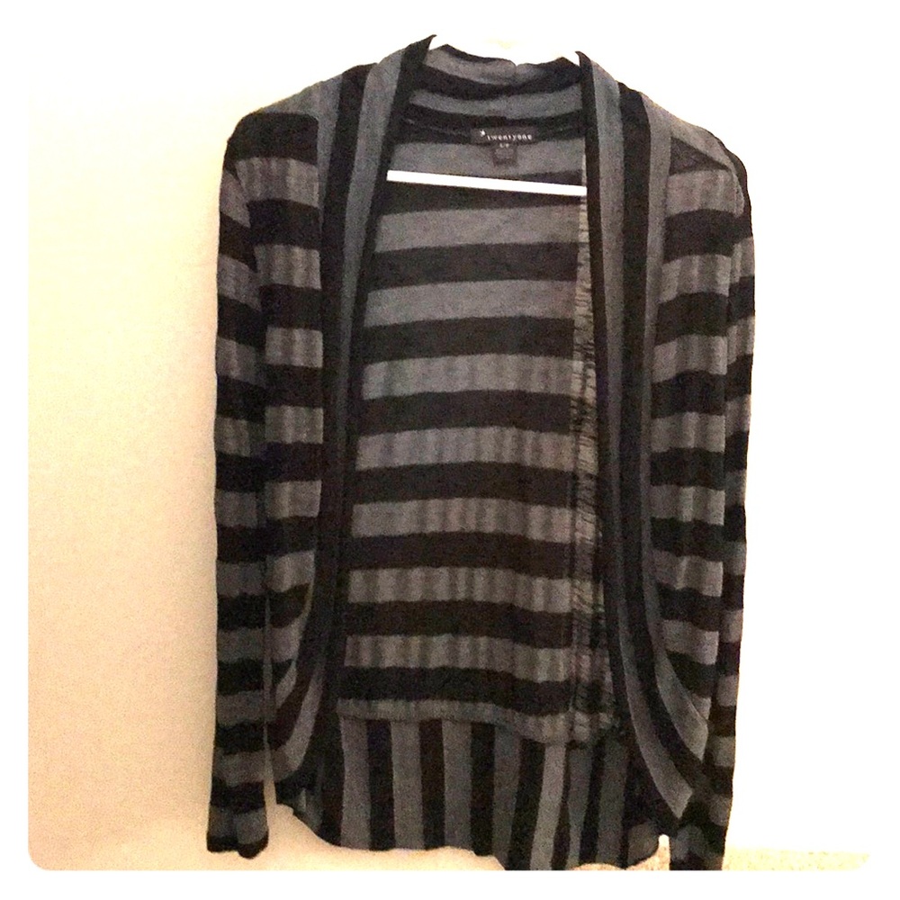 Black and gray striped cardigan